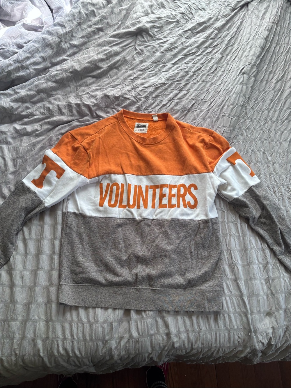 Volunteers Colorblock Crewneck Sweater - Orange/White/Gray